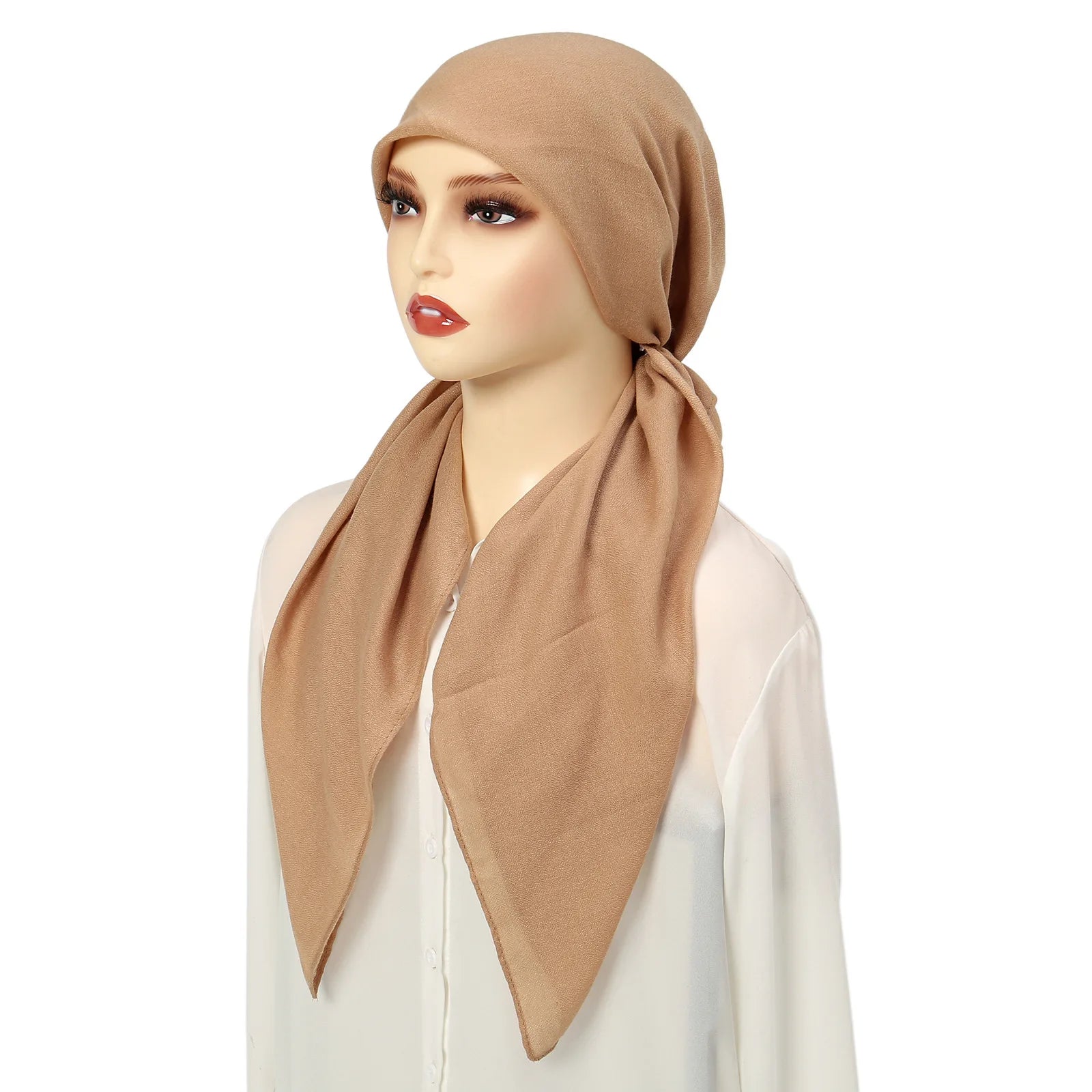 Ramadan Solid Color Soft Elastic Women's Hijab Muslim Ladies Turban Bonnet Long Tail Head Wrap Head Scarf Indian Hats