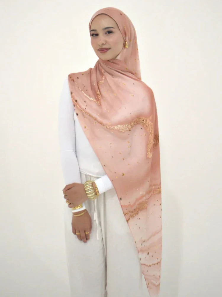 New Ramadan Hijab Leopard Print Women Bohemian Watercolor Soft Muslim Hijabs Floral Breathable Shawl Wrap Scarf Headscarf Warm