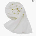 Ramadan Muslim Chiffon Hijabs For Woman Plain Color Headscarf Long Shawl Scarf Thin Breathable Sunscreen Head Wrap Hijabs Scarf