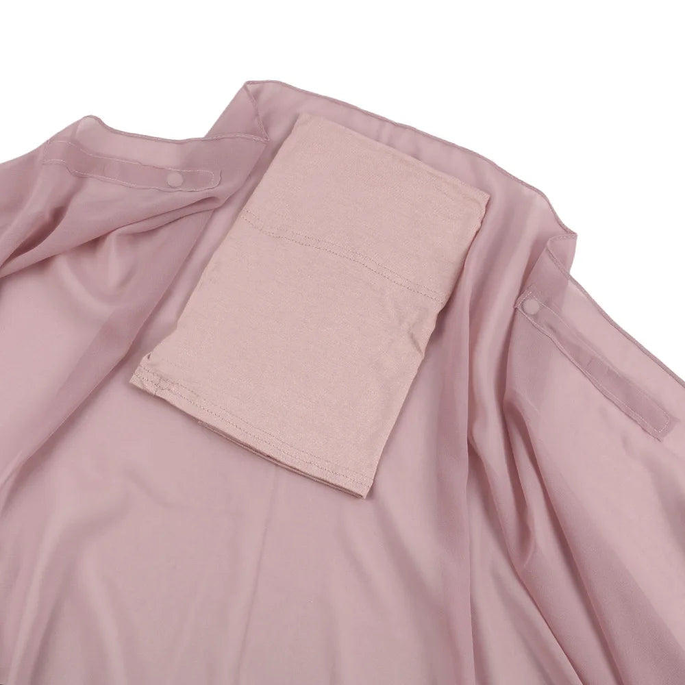 ONE TO WAN Premium Chiffon Hijab With Bulit-in Magnets Solid Color Easy To Wear Shawl Wrap With Undercap For Muslim Women