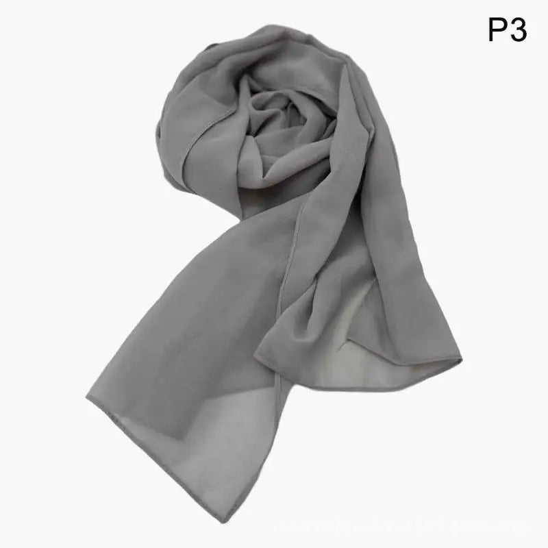 Ramadan Muslim Chiffon Hijabs For Woman Plain Color Headscarf Long Shawl Scarf Thin Breathable Sunscreen Head Wrap Hijabs Scarf