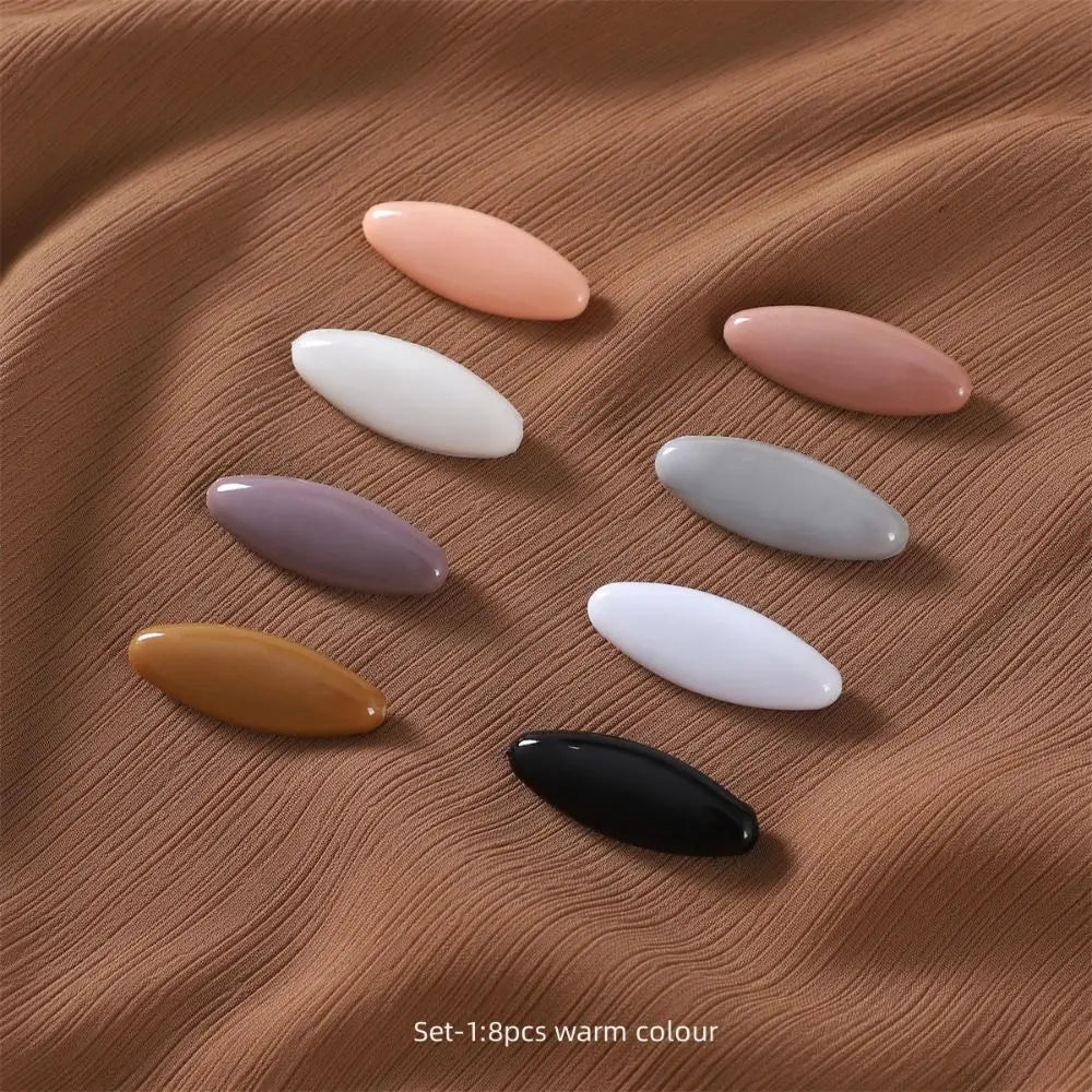 8pcs/set Elegantly Plastic Brooch Needle High Quality Scarf Accessory Fix Scarf Safety Pin Solid Color Hijab Brooch