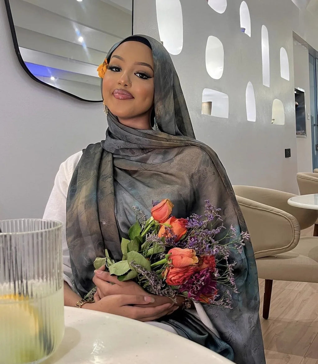 New Ramadan Hijab Leopard Print Women Bohemian Watercolor Soft Muslim Hijabs Floral Breathable Shawl Wrap Scarf Headscarf Warm