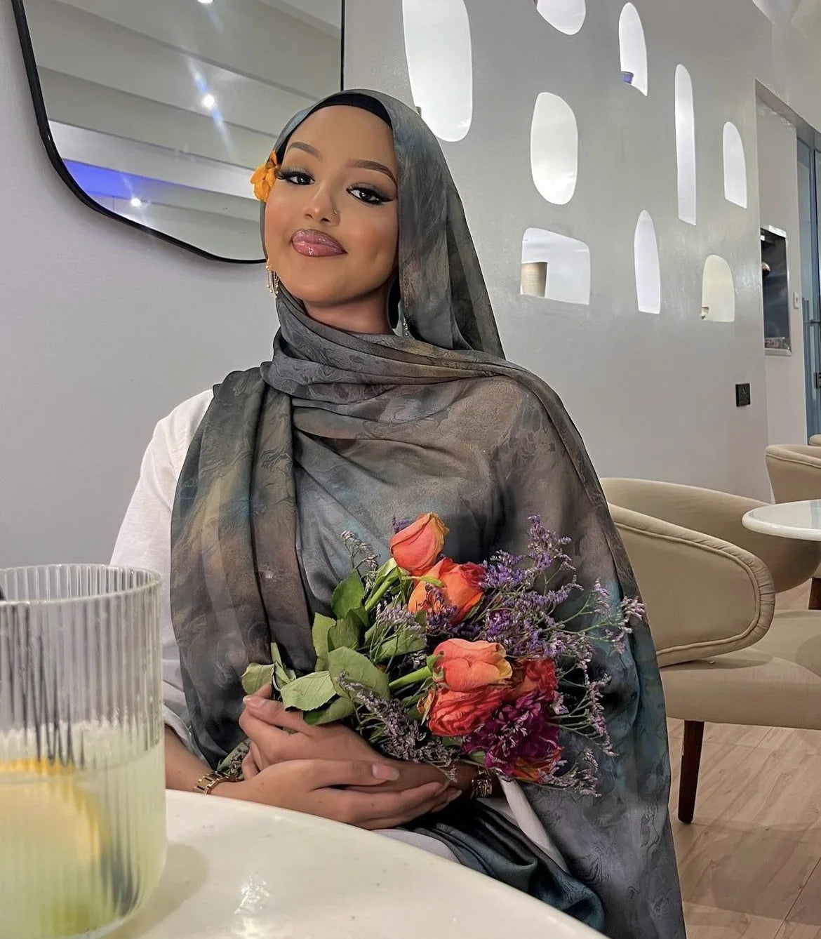 New Ramadan Hijab Leopard Print Women Bohemian Watercolor Soft Muslim Hijabs Floral Breathable Shawl Wrap Scarf Headscarf Warm