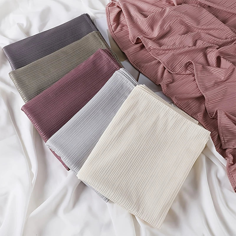 Muslim Hijabs for Women Scarf Thin Plain Shawls Femme Musulman Soft Viscose Rayon Headscarf Islamic Turban Headband 70x175cm