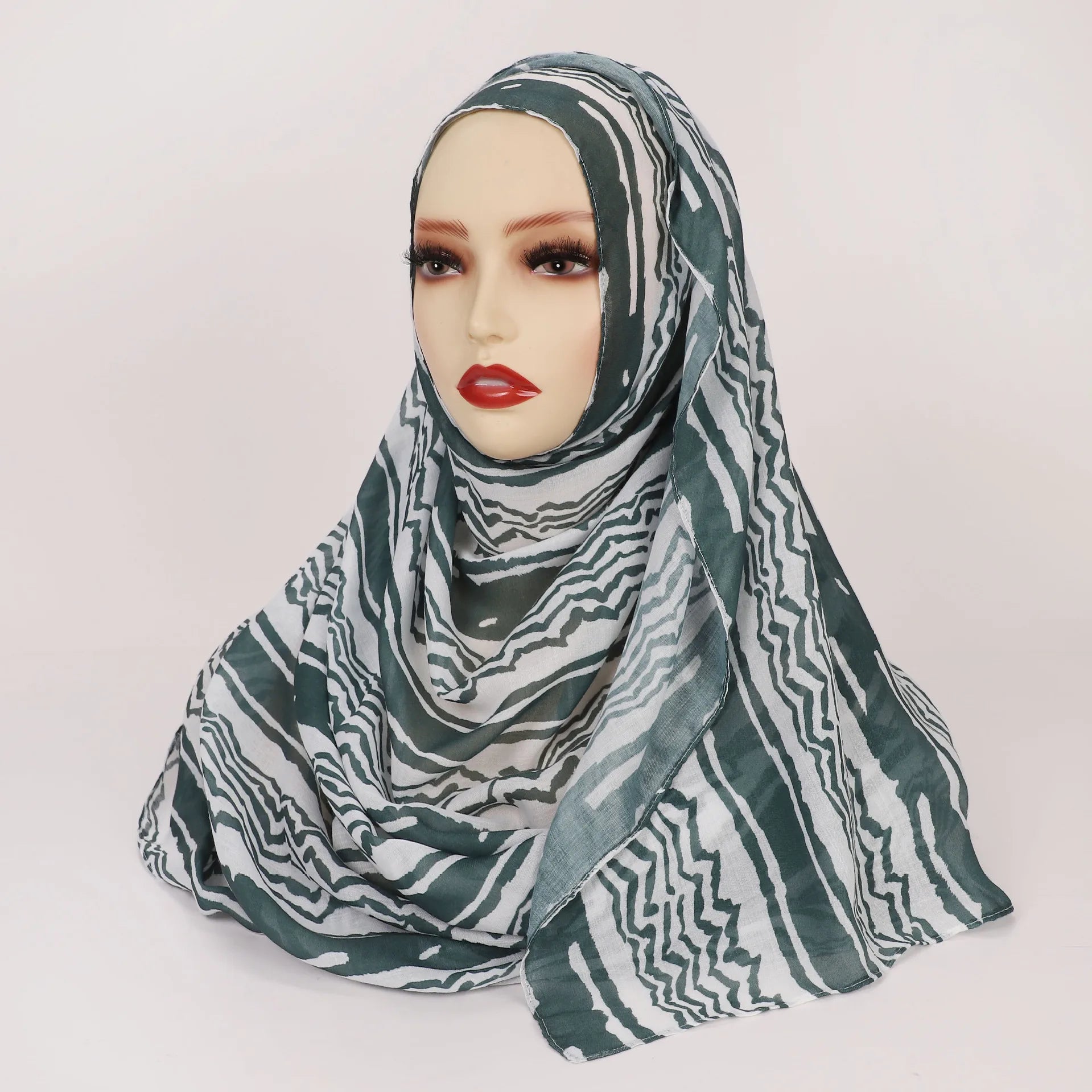 1Pcs New Watercolor Print Hijab Islam Ramadan Women Bohemian Soft Muslim Hijabs Foulard Arab Femme Shawl Wrap Scarf Headscarf