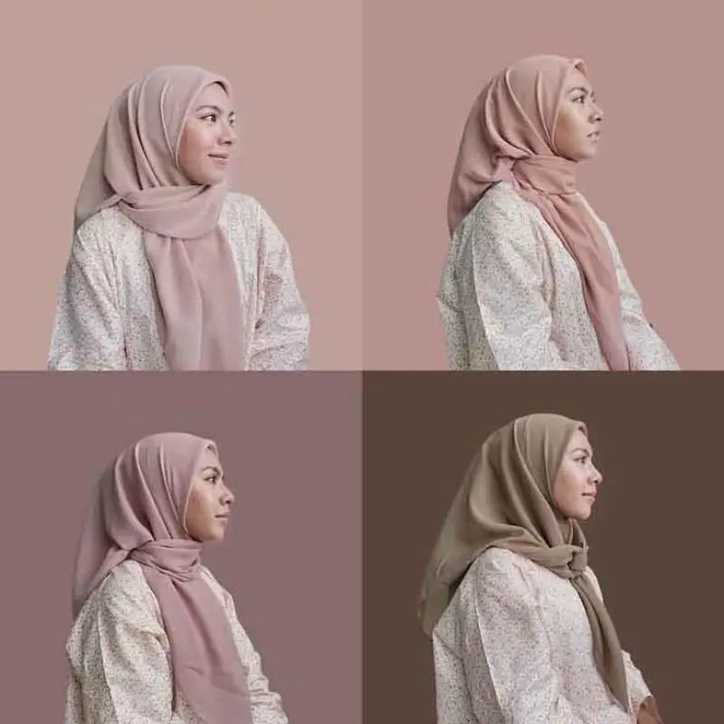 Ramadan Muslim Chiffon Hijabs For Woman Plain Color Headscarf Long Shawl Scarf Thin Breathable Sunscreen Head Wrap Hijabs Scarf