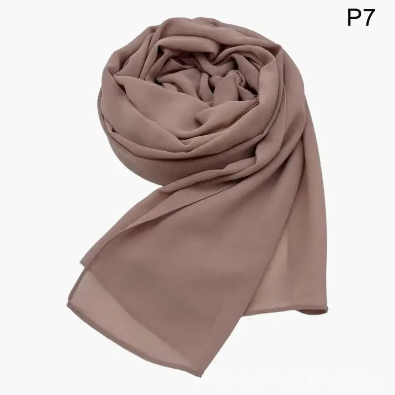 Ramadan Muslim Chiffon Hijabs For Woman Plain Color Headscarf Long Shawl Scarf Thin Breathable Sunscreen Head Wrap Hijabs Scarf