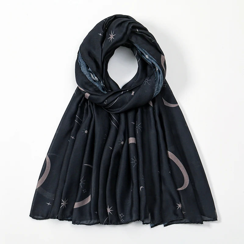 New Women's Watercolor Hijab Scarf Bandana Headband Vintage Luxury Beach 180cm Long Handkerchief Bohemia Muslim Accessories 2025