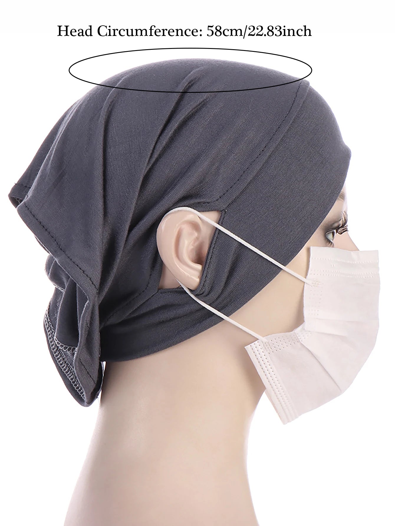 Trendy Women's Hijab Islamic Under Scarf Ready Solid Color Undercap With Ear Hole Hijab Caps Bandanas Cap Under Caps For Hijabs