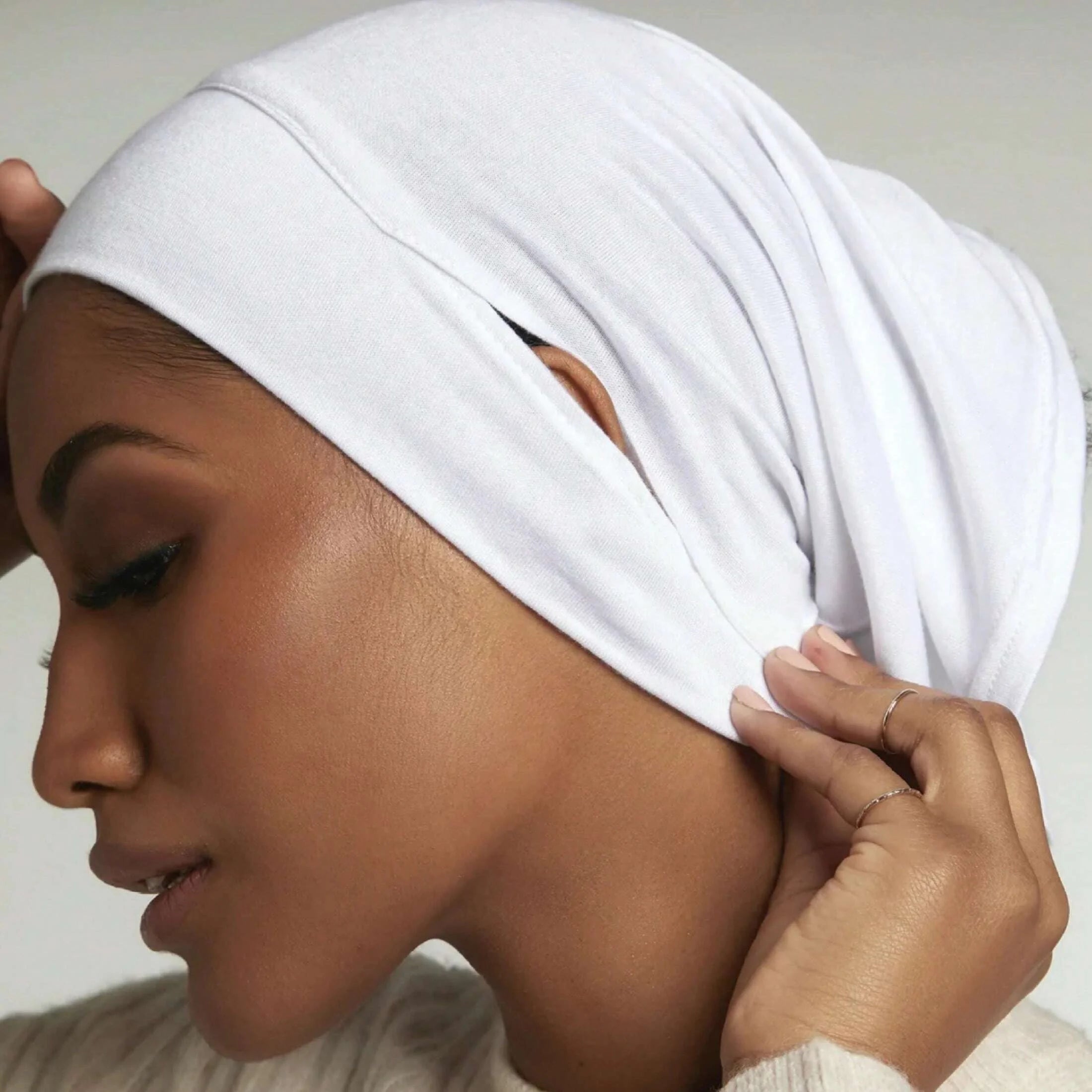 Trendy Women's Hijab Islamic Under Scarf Ready Solid Color Undercap With Ear Hole Hijab Caps Bandanas Cap Under Caps For Hijabs