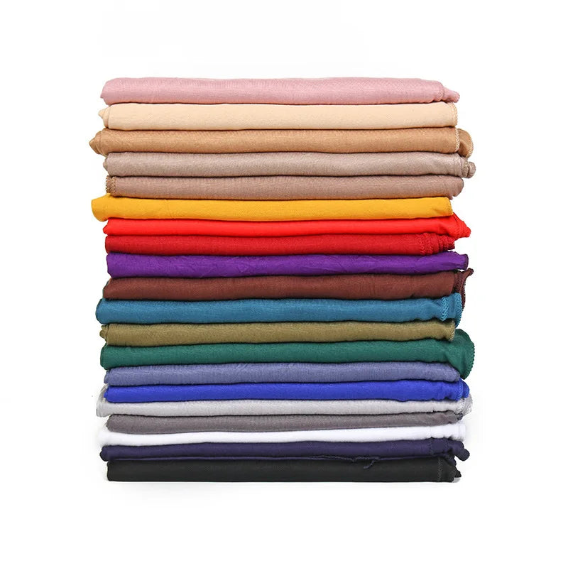 170x60cm Modal Jersey Instant Hijab Long Stretchy Soft Breathable Solid Color Head Wrap Shawl for Muslim Ladies Ramadan Prayer