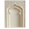 Elegant Beige Muslim Prayer Mat Washable Islamic Sajjadah with Fringe for Eid Gift