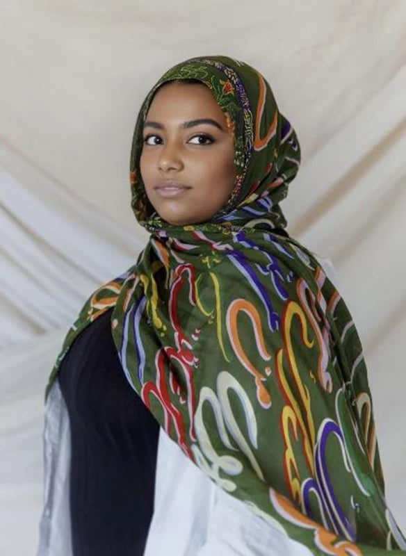 1Pcs New Watercolor Print Hijab Islam Ramadan Women Bohemian Soft Muslim Hijabs Foulard Arab Femme Shawl Wrap Scarf Headscarf