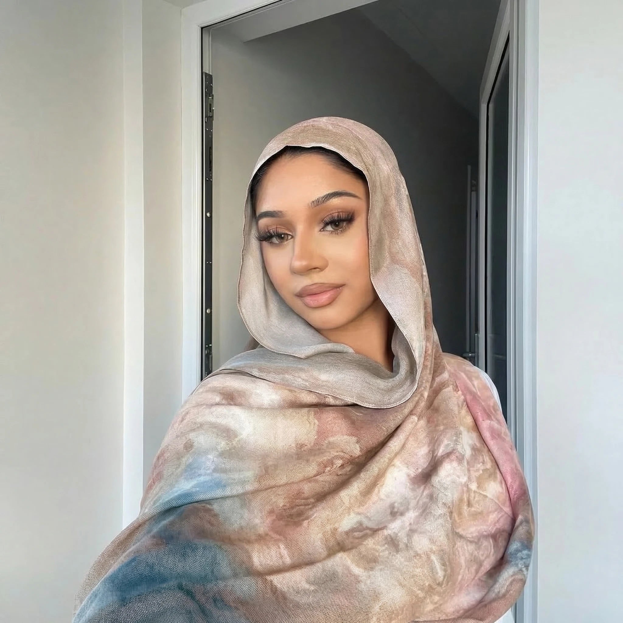 New Women's Watercolor Hijab Scarf Bandana Headband Vintage Luxury Beach 180cm Long Handkerchief Bohemia Muslim Accessories