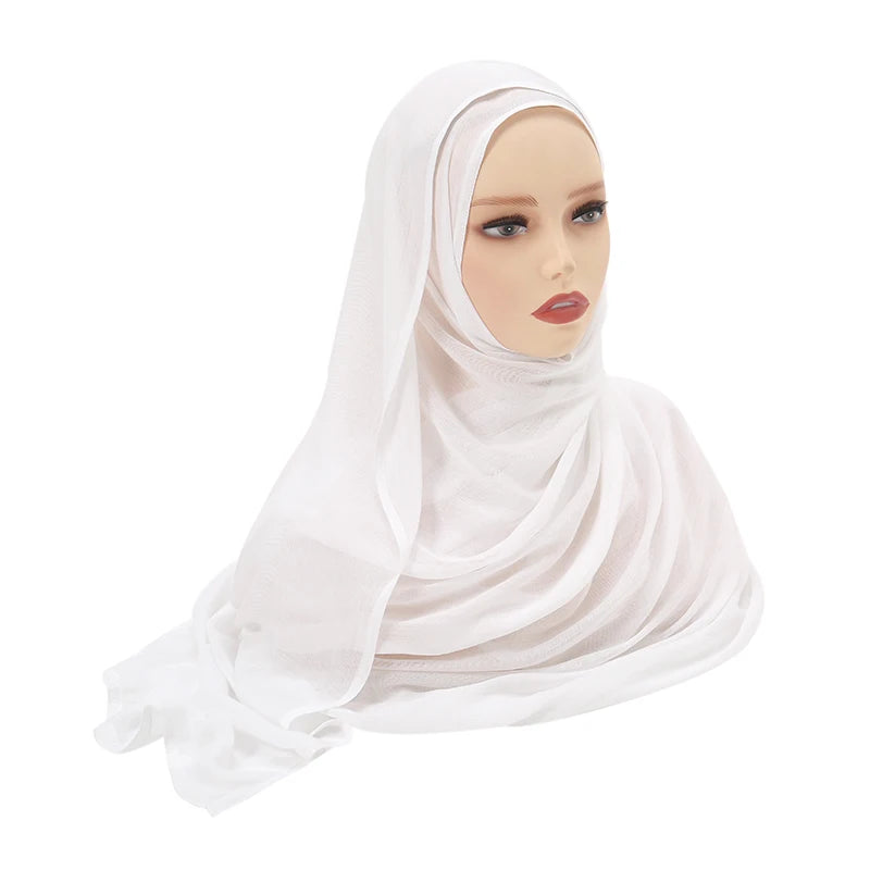 Rayon Viscose Muslim Woman Hijab Cotton Plain Musulman Scarves Solid Islamic Shawls and Wraps Soft Women's Turban Headband Veil