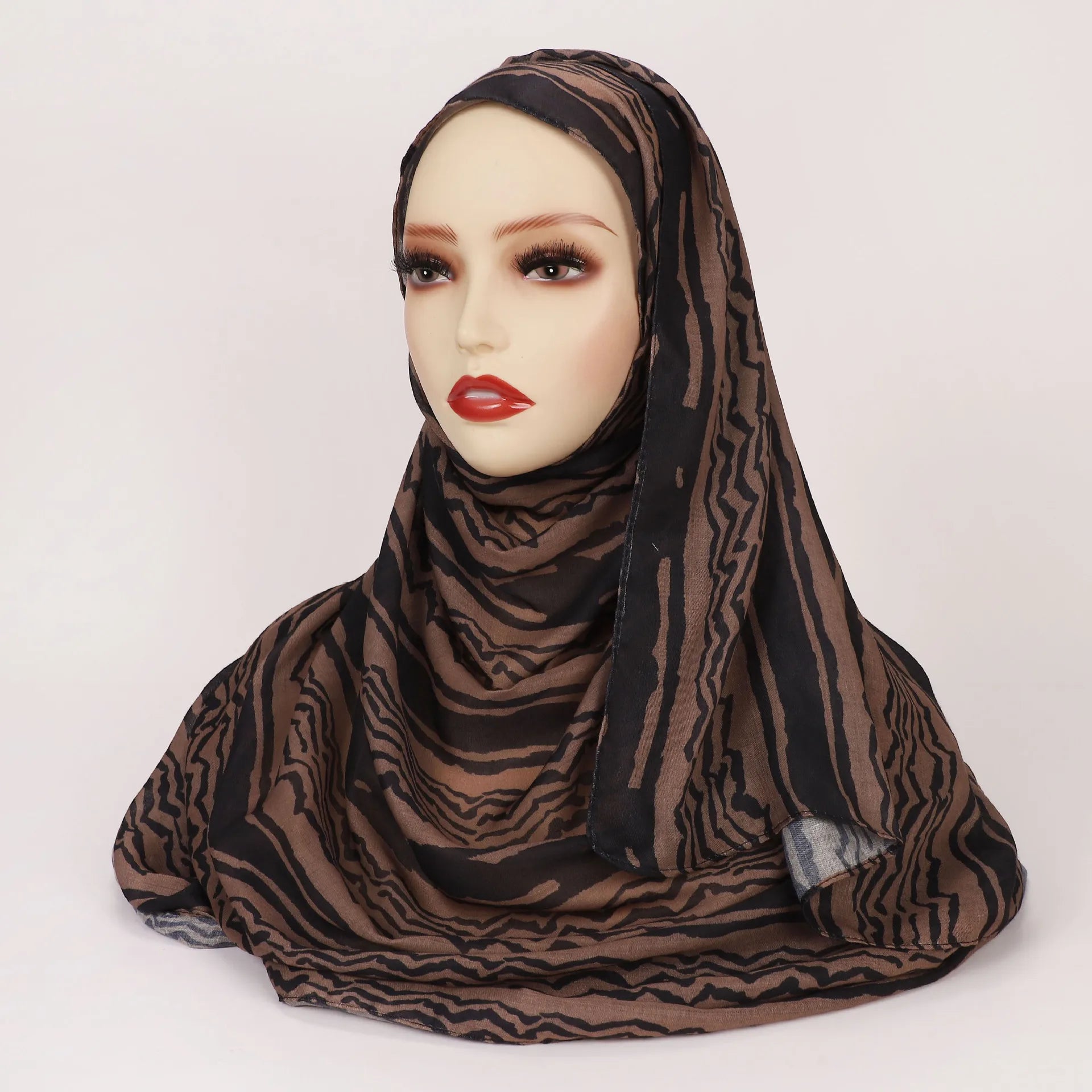1Pcs New Watercolor Print Hijab Islam Ramadan Women Bohemian Soft Muslim Hijabs Foulard Arab Femme Shawl Wrap Scarf Headscarf