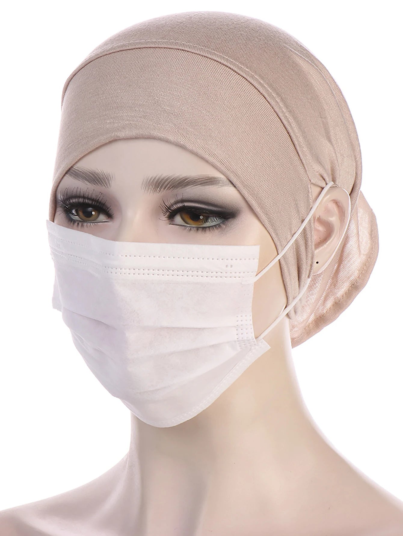 Trendy Women's Hijab Islamic Under Scarf Ready Solid Color Undercap With Ear Hole Hijab Caps Bandanas Cap Under Caps For Hijabs