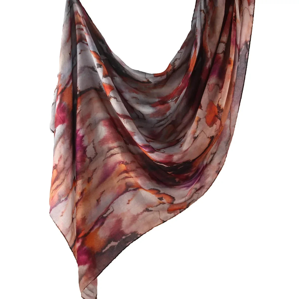 New Watercolor Hijabs for Women Floral  Print Hijab Scarf Breathable Soft Long Fashion Scarves Headscarf Paisley Muslim