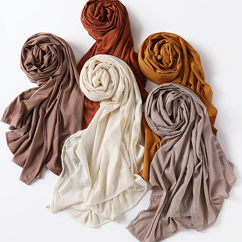 Muslim Hijabs for Women Scarf Thin Plain Shawls Femme Musulman Soft Viscose Rayon Headscarf Islamic Turban Headband 70x175cm