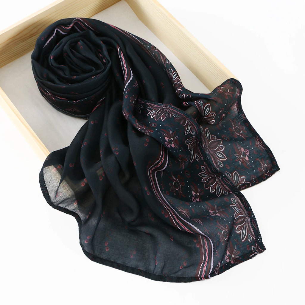 Printed Cotton Hijab New Printed Cotton Hijab Scarf For Women Muslim Shawl Floral Headscarf Head Wrap Ramadan Eid Scarf 180*70cm