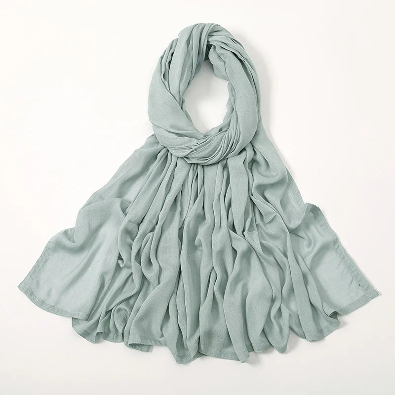 Rayon Viscose Muslim Woman Hijab Cotton Plain Musulman Scarves Solid Islamic Shawls and Wraps Soft Women's Turban Headband Veil