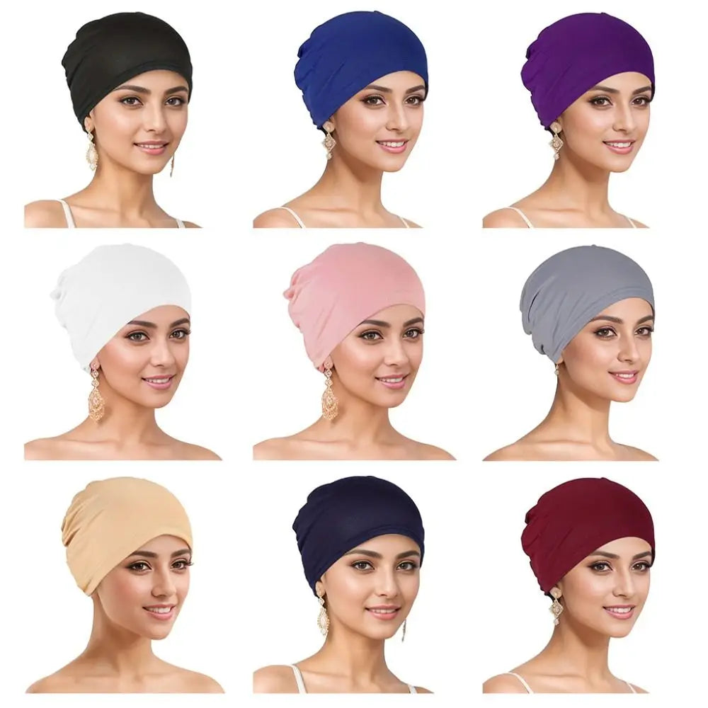 Cotton Muslim Hijab Caps New Premium Fashion Closed Hijab Underscarf Musliman Turban Women's Head Hood Elastic Bonnet Cap