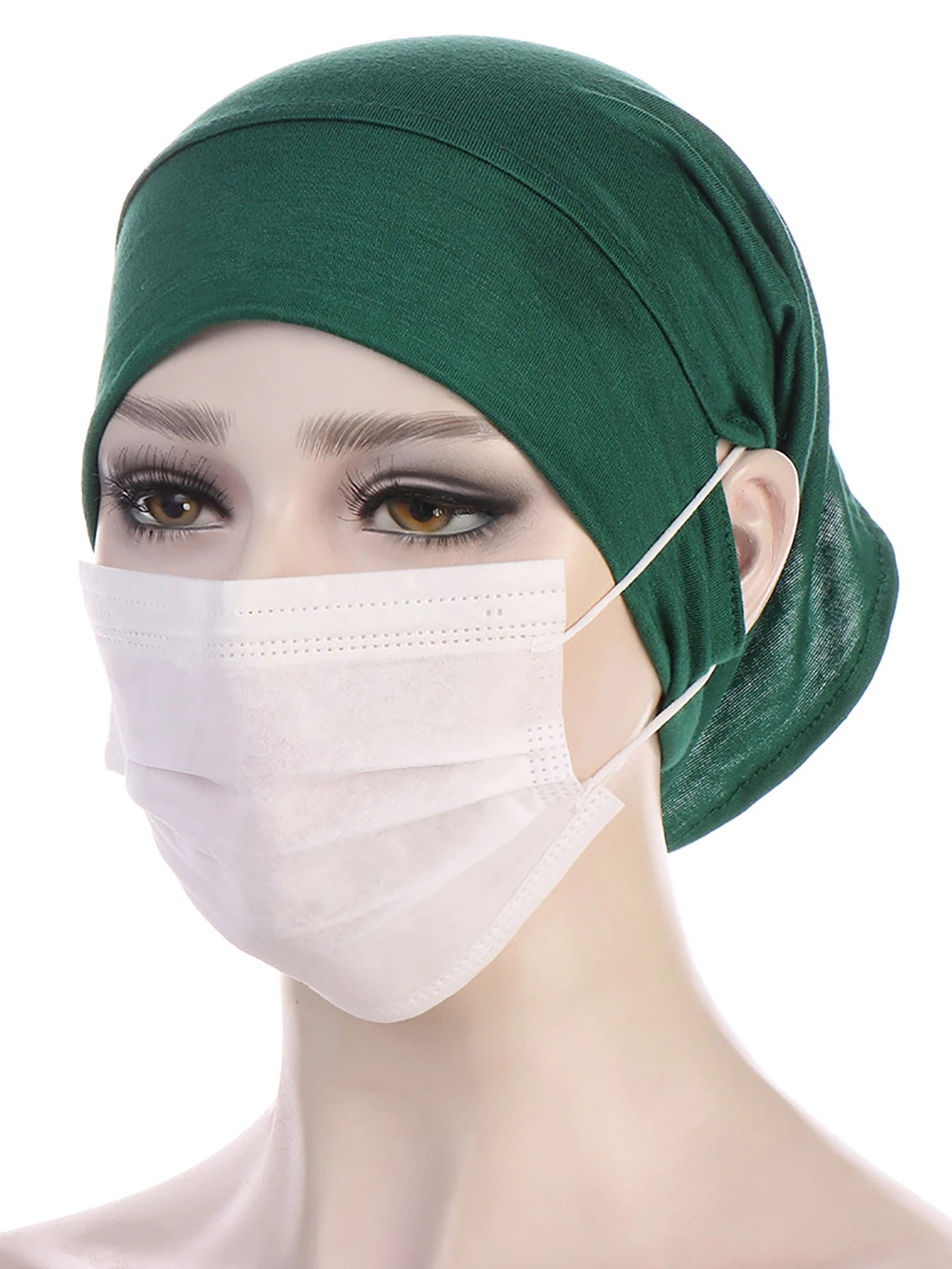 Trendy Women's Hijab Islamic Under Scarf Ready Solid Color Undercap With Ear Hole Hijab Caps Bandanas Cap Under Caps For Hijabs