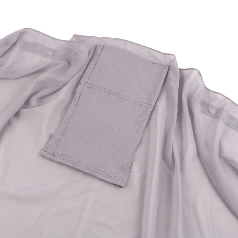 ONE TO WAN Premium Chiffon Hijab With Bulit-in Magnets Solid Color Easy To Wear Shawl Wrap With Undercap For Muslim Women