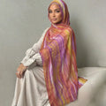Ramadan Watercolor Modal Hijab Women Bohemian Watercolor Soft Muslim Hijabs Floral Breathable Shawl Wrap Scarf Headscarf Warm
