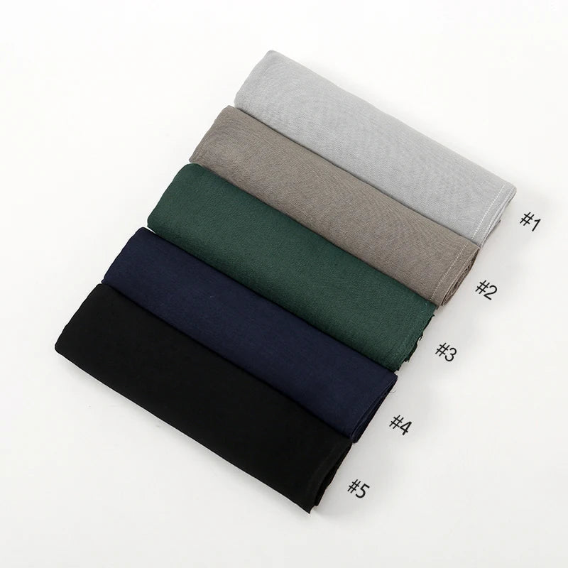 Rayon Viscose Muslim Woman Hijab Cotton Plain Musulman Scarves Solid Islamic Shawls and Wraps Soft Women's Turban Headband Veil