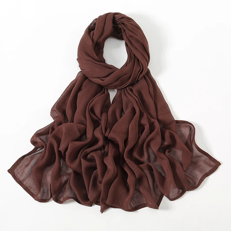 Rayon Viscose Muslim Woman Hijab Cotton Plain Musulman Scarves Solid Islamic Shawls and Wraps Soft Women's Turban Headband Veil