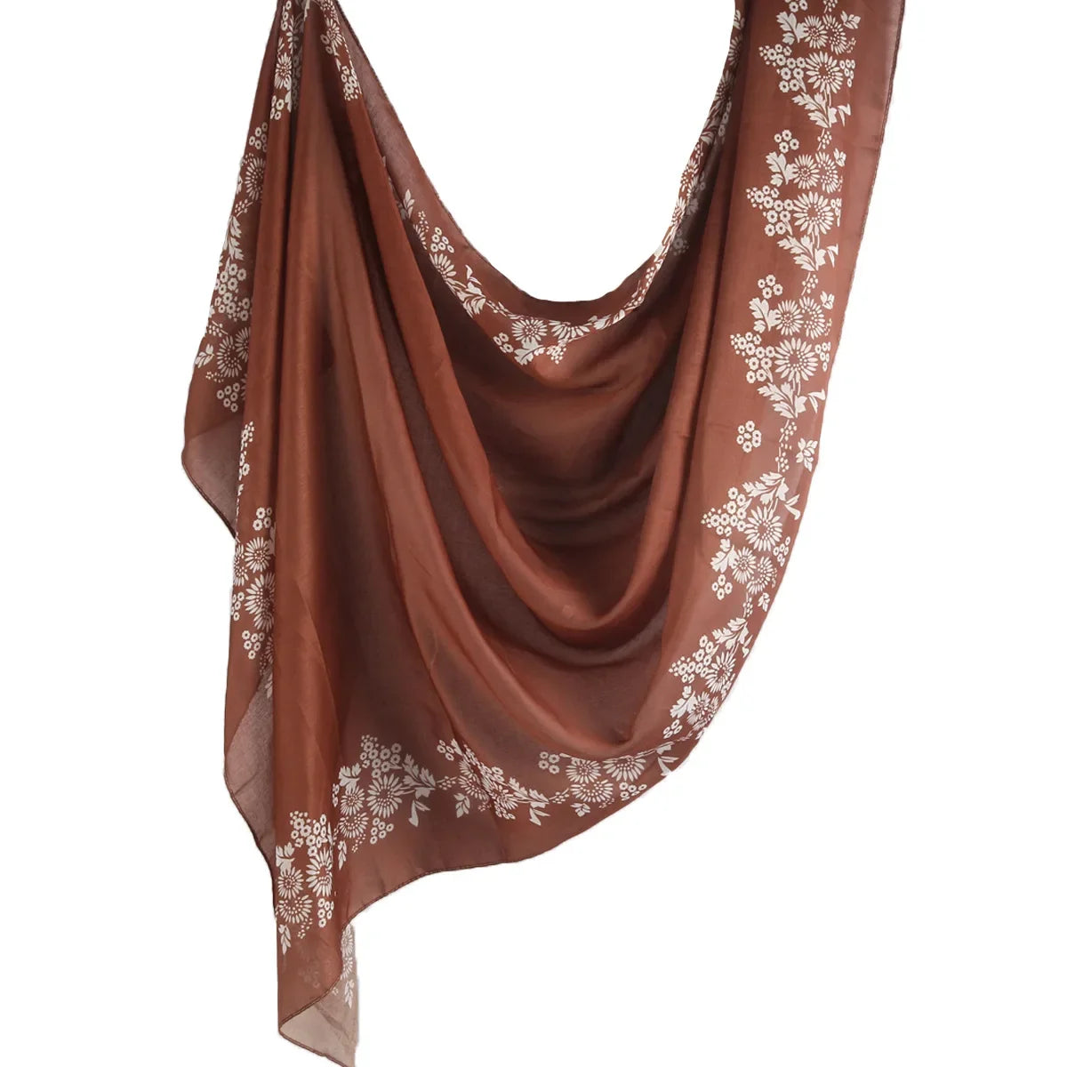 New Watercolor Hijabs for Women Floral  Print Hijab Scarf Breathable Soft Long Fashion Scarves Headscarf Paisley Muslim
